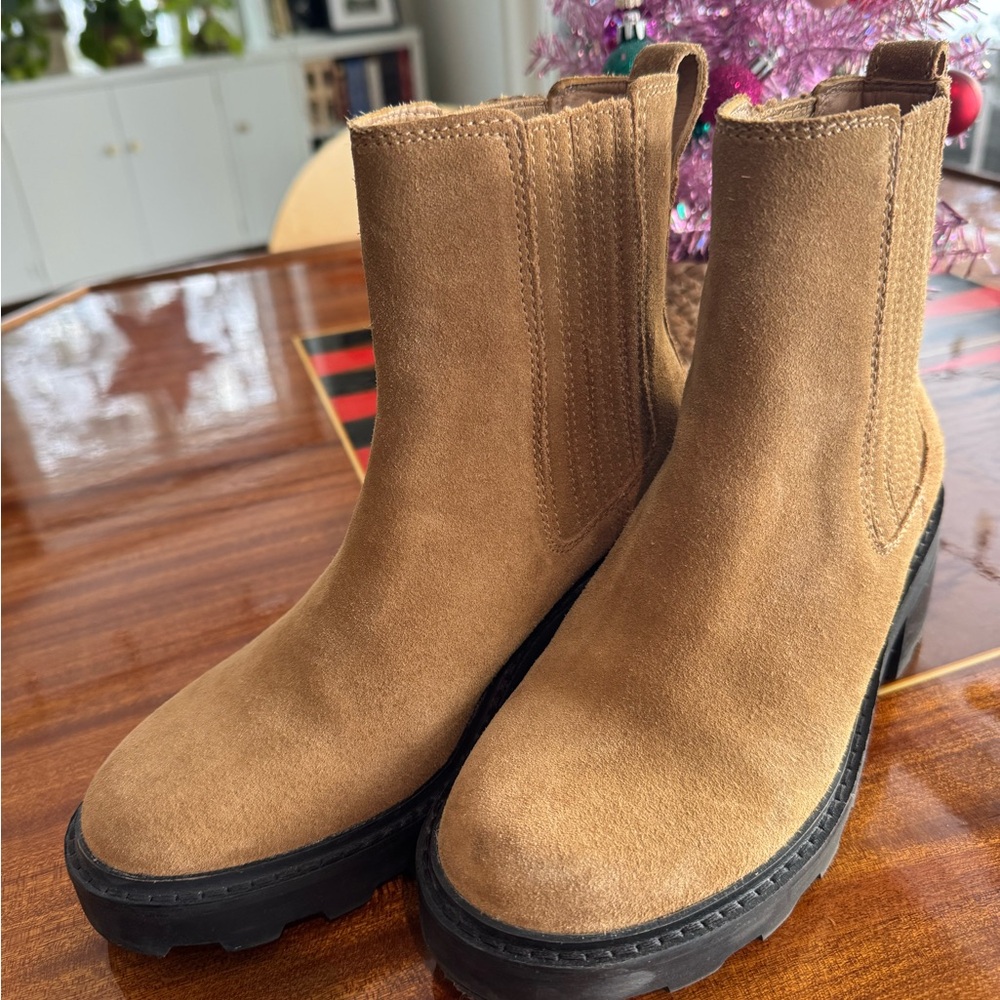 Madewell Gwendolyn Platform Brown Suede Ankle Boot